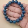 Deep Ocean Blue Apatite Bracelet Polished Round Beads Image 4