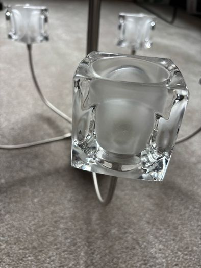 Chrome and Glass chandelier 5 arm ceiling light