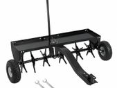 40 Inch Tow Behind Plug Lawn Aerator for Ride On Mowers 100lb Capacity Universal Hitch