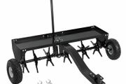 40 Inch Tow Behind Plug Lawn Aerator for Ride On Mowers 100lb Capacity Universal Hitch