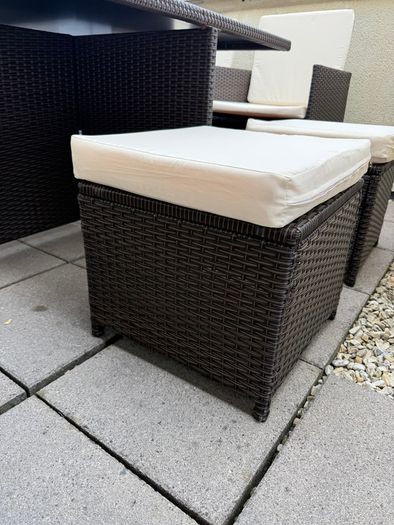 9 Piece Rattan Cube Garden Dining Set for 8 people