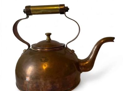Late Georgian period 1830s copper and brass kettle