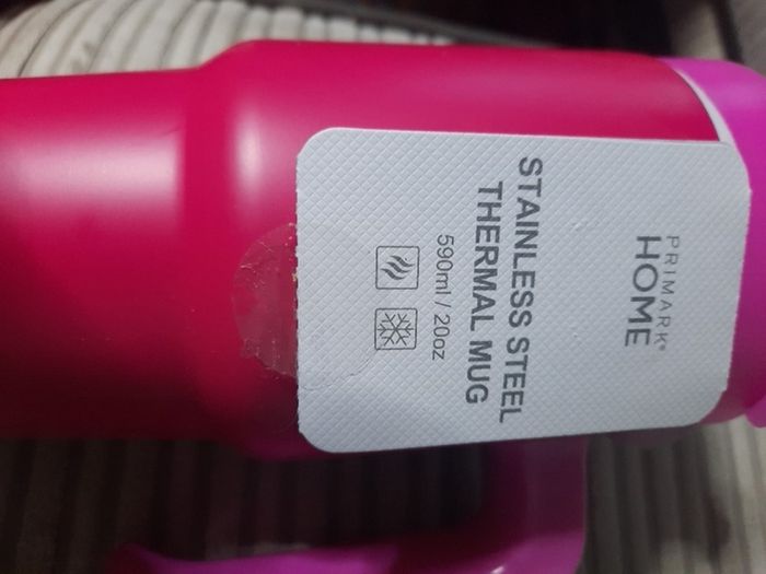 pink thermal mug