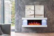 Atacama 44"/112cm Wall Mounted Electric Fireplace All-in-One with Downlights and Remote 1.8kW Heater in White