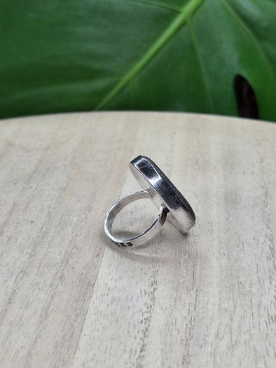 Maine Island Rocks Sterling Silver Beach Pebble Statement Ring STER Size P / 18.1mm