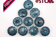 10 x Mix Vintage Look Flower Ceramic Knobs Door Handle Cabinet Drawer Cupboard Pull Xfer MULTIPLE COLOURS AVAILABLE (FREE SHIPPING)