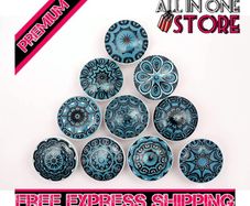 10 x Mix Vintage Look Flower Ceramic Knobs Door Handle Cabinet Drawer Cupboard Pull Xfer MULTIPLE COLOURS AVAILABLE (FREE SHIPPING)