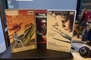 3x Empty VHS boxes with sleeves