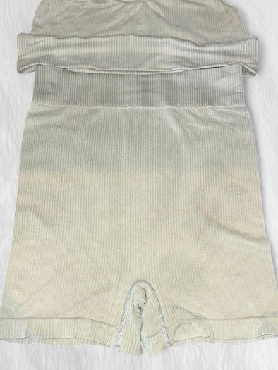 SKIMS Kim Kardashian Seamless Rib Aqua Green Lounge Set Bralette + Boxer Shorts Size S/M