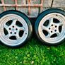 R18 5x112 Porsche Twist replica alloy wheels staggered with tyres Image 2