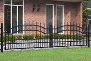 Fence Gate with Spear Top Black 305x75 cm