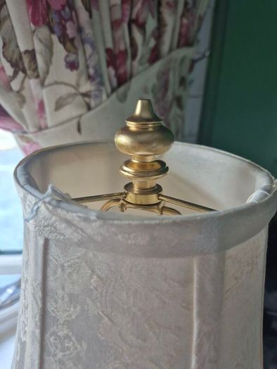 Lamp Vintage Gold metal tall slim table lamp