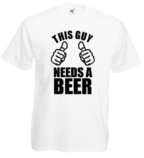 This Guy Needs A Beer  Mens funny t-shirt tee top shirt