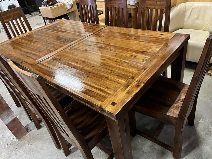 Solid Wood Dining Table & 8 Chairs
