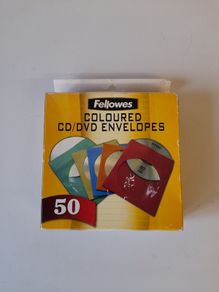 Fellowes Coloured CD DVD Envelopes New 50 pack