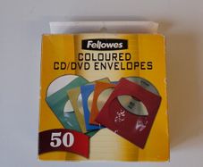 Fellowes Coloured CD DVD Envelopes New 50 pack