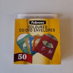 Fellowes Coloured CD DVD Envelopes New 50 pack