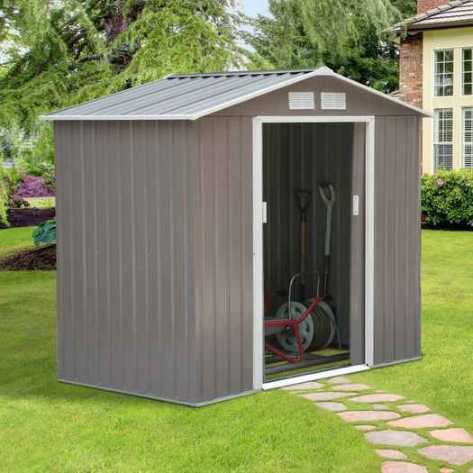7ft. W X 4ft. D Metal Apex Garden Shed (free Postage)