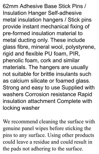 Stick pins for insulation