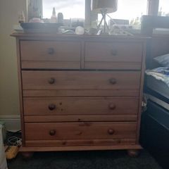 Chest of drawers and side table and matching mirror