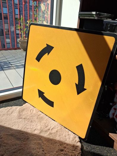 REAL METAL roundabout Street Sign