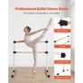 Ballet Barre, Double Beechwood Barre Bar for Home, Freestanding Portable Ballet Stretching Dance Bars, Height Adjustable Anti-Wobble Fitness Gym Equipment, for Pilates Balance Workout Image 2