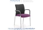 Academy Black Fabric Back Bespoke Colour Seat with Arms Tansy Purple