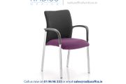 Academy Black Fabric Back Bespoke Colour Seat with Arms Tansy Purple