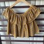 topshop off shoulder mustard patterned top size 8 Image 3