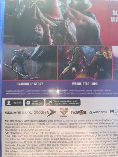 Guardians of the galaxy ps5