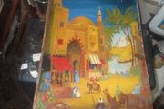 a vintage oil painting on canvas board