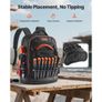 Tool Backpack, 64 Pockets, Heavy-duty Tools Storage Organizer Work Bags with Laptop Compartment & Molded Base, Electrician Jobsite Backpack for Electrician, Repairman, and HVAC Techs Image 5