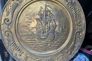 vintage brass plate