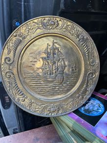 vintage brass plate