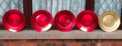 5 Large Plastic Plates (used).