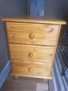 solid pine bedside locker