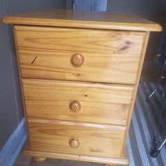 solid pine bedside locker