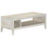 Coffee Table White 110x50x40 cm Solid Mango Wood Image 10