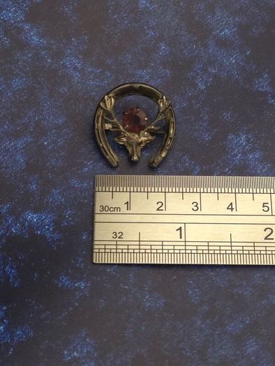 Vintage 925 Sterling Silver Ward Bros Stag & Horseshoe Brooch