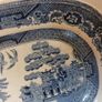 Beautiful Antique Blue and White Transferware Willow Pattern Small Platter, by D. Methven & Sons, Kirkaldy, Scotland, Circa 1847-1864 Image 2