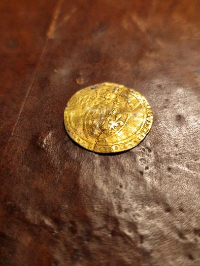Cheap Hammered Gold Coin! French Charles 7th Demi Ecu, 1422-1461. OFFERS WELCOME.