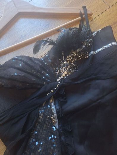 vintage y2k karen millen 100% silk feather sequin corset top uk 14