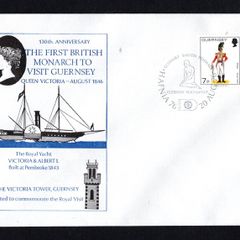 1976 Guernsey Illustrated cover celebrating The First British Monarch to Visit Guernsey Queen Victoria August 1846 with 7p definite stamps with Hafnia 76 20th August 76 cancel