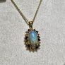 Sterling silver 925 chain with pendant, opal, sapphires and Zircons. Image 9