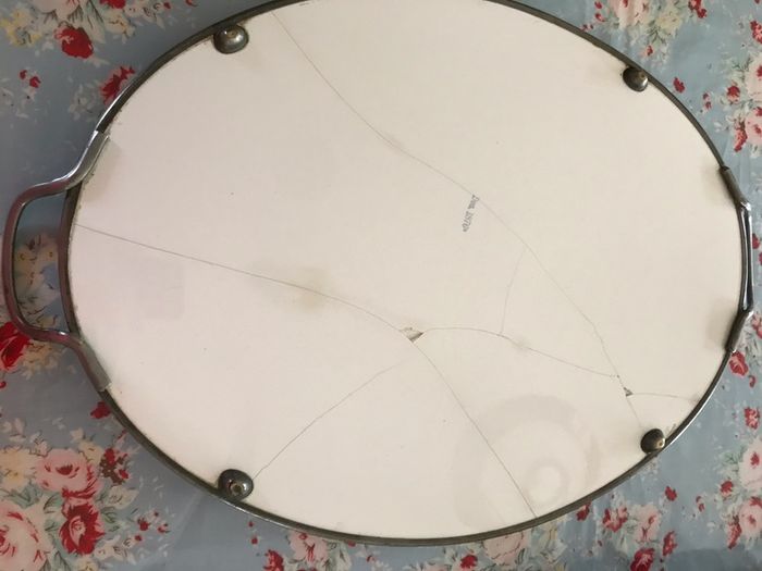 Antique ceramic Tray, Brass and Ceramic design 1876