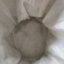 Laundry bag with rope handles. Grey and cream fabric. Image 3