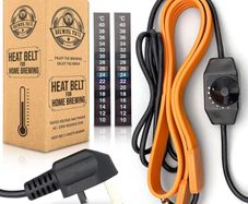 Home Brew Heat Belt - with Adjustable Power Output - 2X Strip Thermometers Included - Equipment for Beer and Wine Fermentation Temperature Control (FREE POSTAGE)