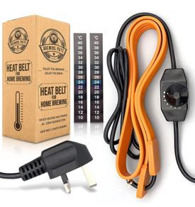 Home Brew Heat Belt - with Adjustable Power Output - 2X Strip Thermometers Included - Equipment for Beer and Wine Fermentation Temperature Control (FREE POSTAGE)
