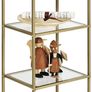 _bathroom shelf, standing shelf, kitchen shelf, hallway shelf, living room shelf, plant shelf with 4 shelves made of tempered glass, stable, easy to assemble, living room, bedroom, office, gold-colored Image 5