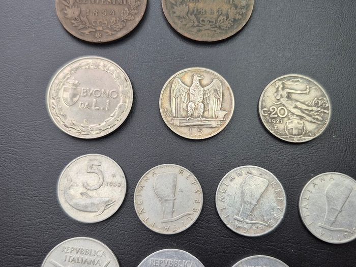 Italian coins, including silver example